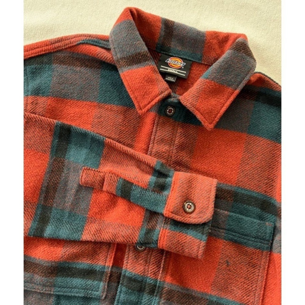 Dickies Coaling Plaid Mens Shirt Jacket Sz‎ Small Long Sleeve Outdoor Layering
